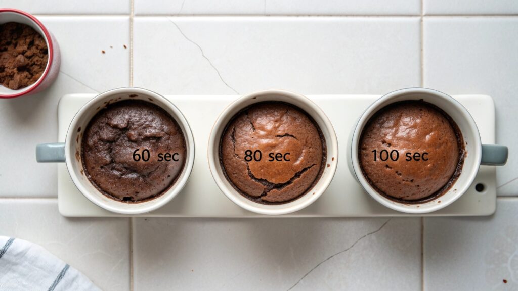 Best microwave time and power level for mug cake without egg