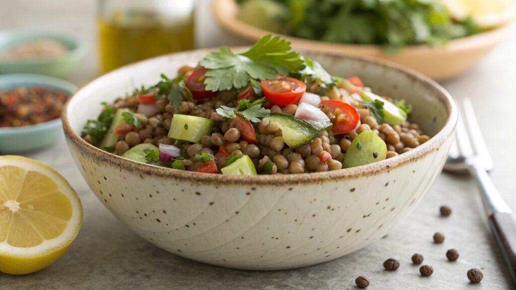 High Protein Lentil Salad for Weight Loss