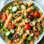Colorful rotini pasta